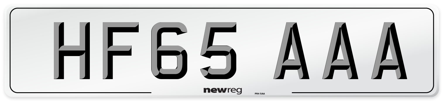 HF65 AAA Number Plate from New Reg